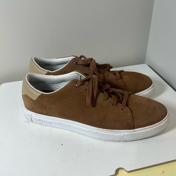Ted Baker 10.5 Full Suede Leather Performance Oxford Shoe Sneaker Brown - Picture 6 of 12